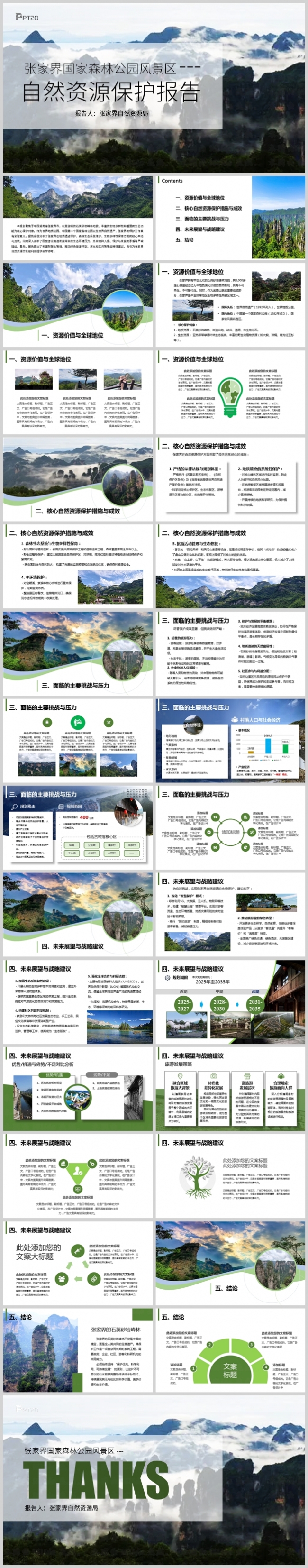 张家界风景自然保护区资源保护报告PPT