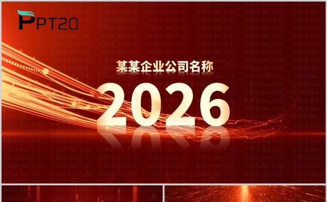 震撼大气2026公司年会开场视频片头ppt模板缩略图