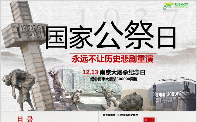 铭记历史国家公祭日主题班会党课学习PPT模板缩略图