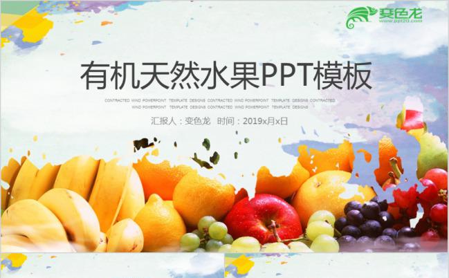 色彩缤纷有机天然水果介绍宣传PPT模版缩略图