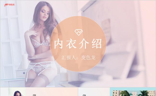 欧美杂志风时尚性感内衣介绍PPT模版缩略图