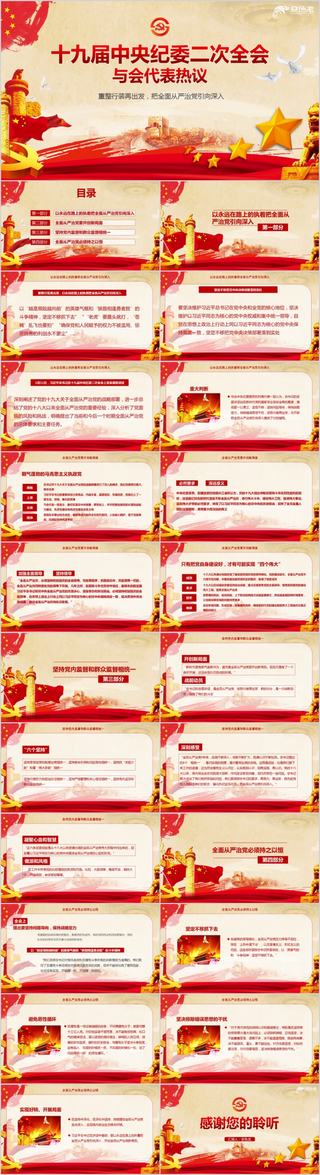 重整行装再出发十九届中央纪委二次全会解读PPT模板
