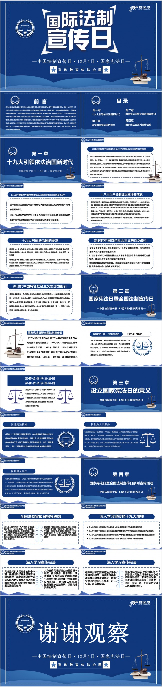 12.4国家宪法日国际法制宣传日普法学法党课PPT模板