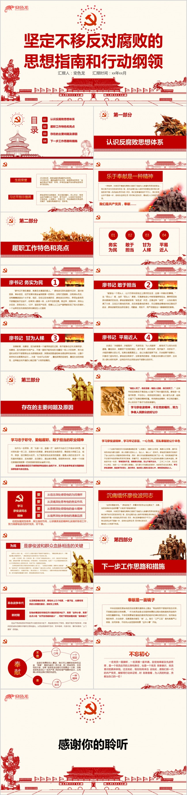 反腐思想指南和行动纲领PPT模版