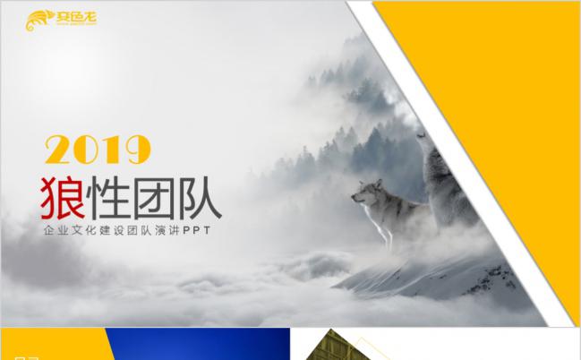 2019高端企业文化建设狼性团队演讲PPT模版缩略图