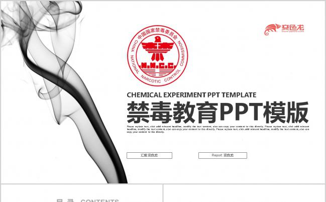 庄重大气禁毒教育PPT模板缩略图