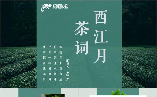 简约淡雅创意悬浮卡片茶道文化动态PPT模板缩略图