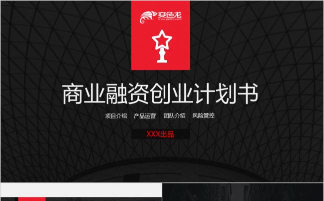欧美风黑色商务创业融资计划书PPT模板缩略图
