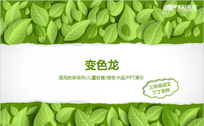 绿叶清新简约教学课件PPT模版缩略图