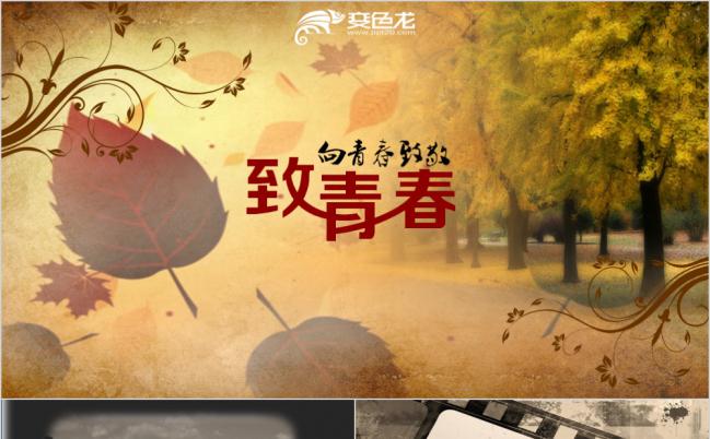 致青春唯美复古风同学聚会电子相册PPT模板缩略图