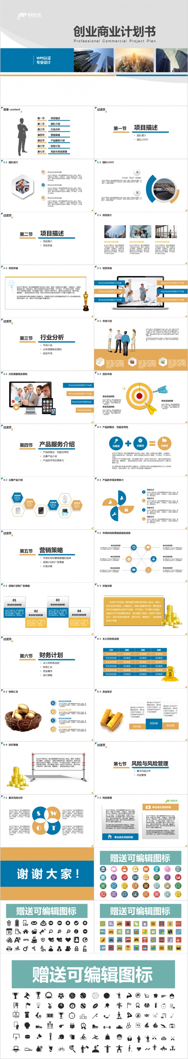 简洁大方创业商业计划书PPT模版