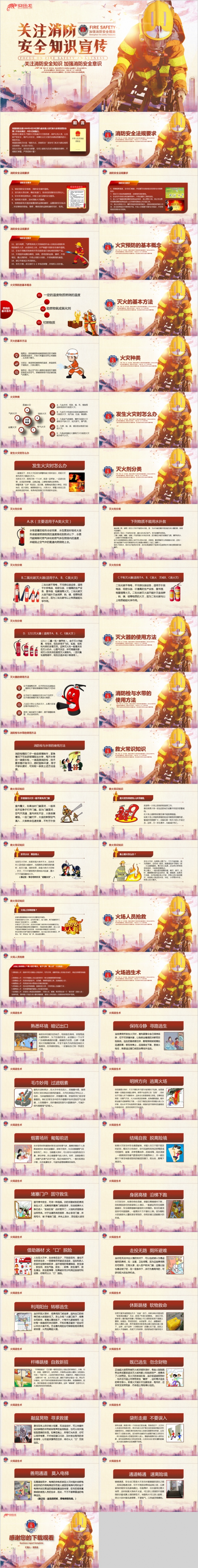 精美消防安全知识宣传加强消防措施PPT模版