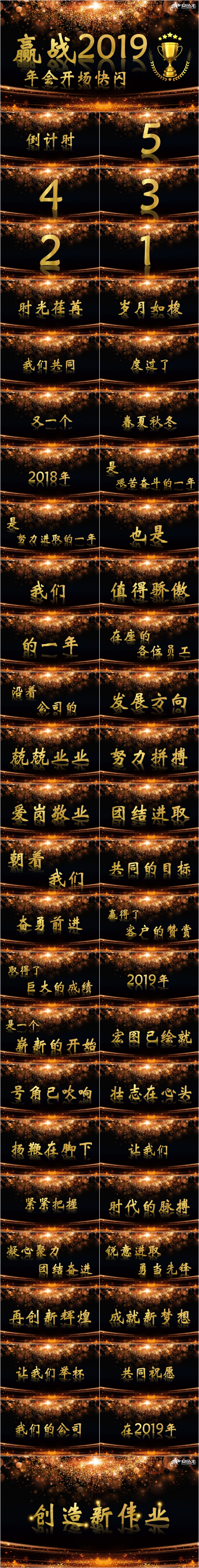 2019黑金酷炫抖音快闪公司年会PPT模版