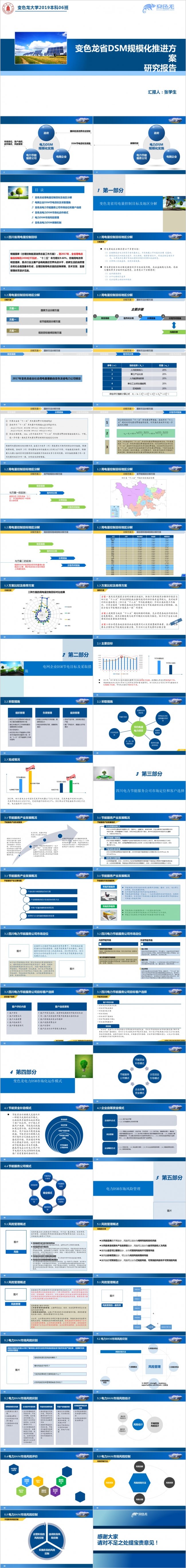 蓝色实用电力规模化推荐方案研究报告PPT模版