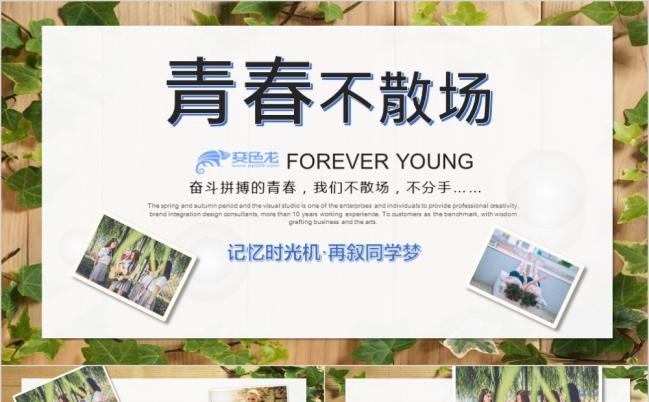 复古青春不散场毕业季电子相册展示PPT模版缩略图