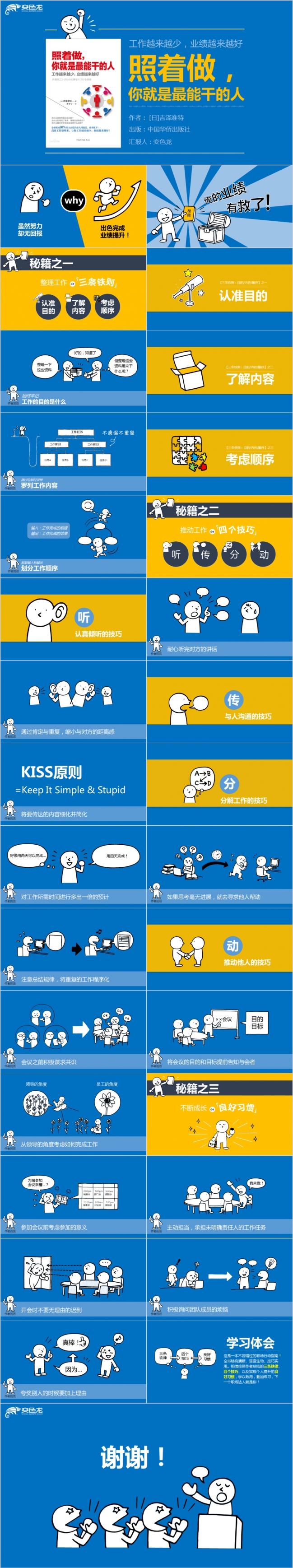 照着做你就是最能干的人主题读书笔记作品PPT模板下载