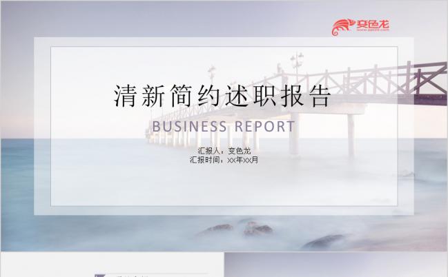 唯美清新简约述职报告PPT模板缩略图