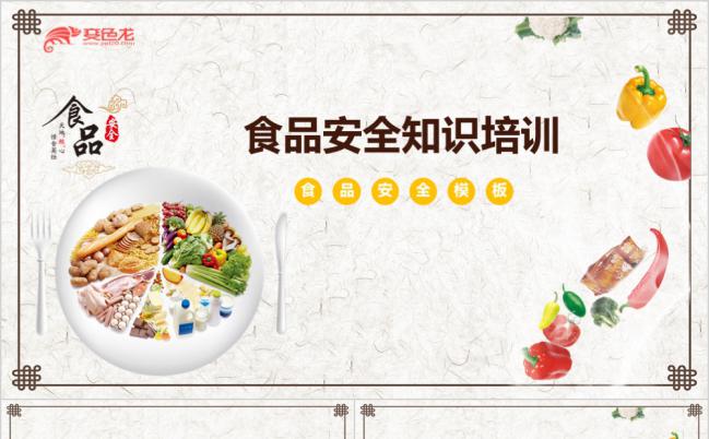 素雅花纹食品安全知识培训PPT模版缩略图