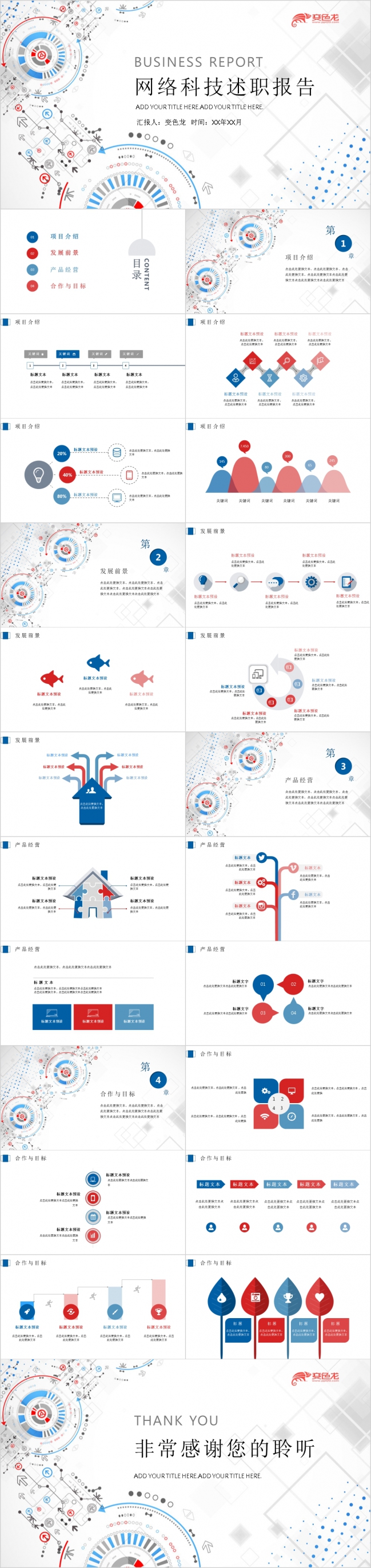 2019网络科技述职报告PPT模板