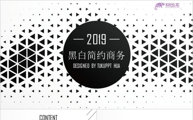 2019黑白简约商务汇报PPT模板缩略图