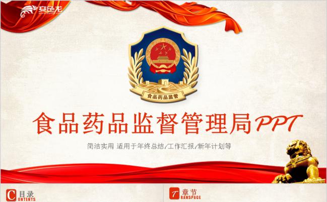 食品药品监督管理局工作汇报PPT模板缩略图