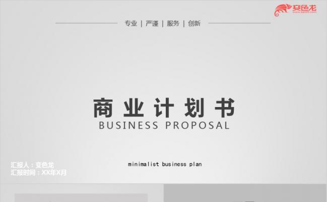 2019黑灰简约商业计划书PPT模板缩略图