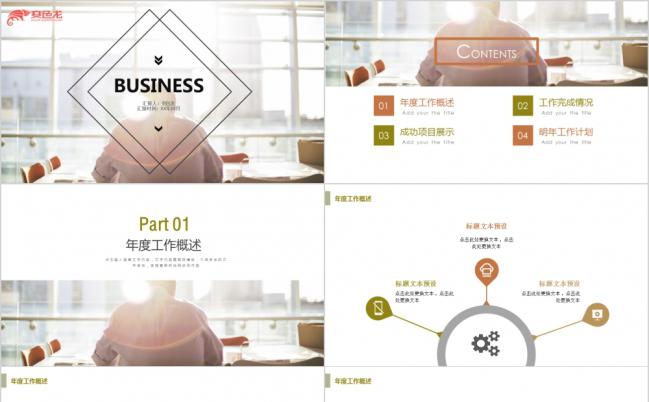 简约欧美文艺范年度工作总结PPT模板缩略图