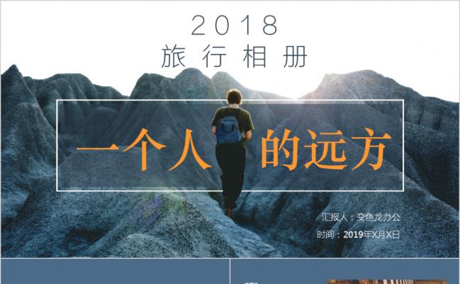 简约杂志风个性旅行旅游相册PPT模板缩略图
