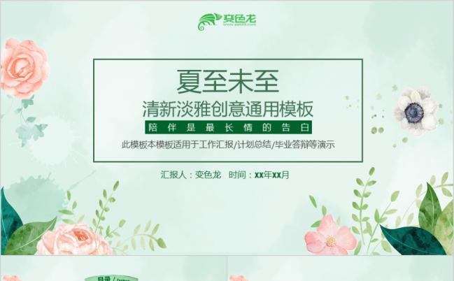夏至未至清新淡雅年终工作总结汇报PPT模板缩略图