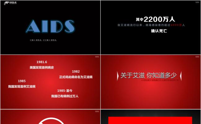 酷炫风预防艾滋病公益宣传PPT模板缩略图