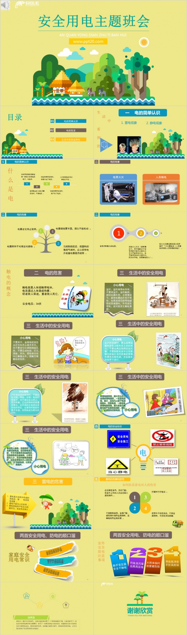 《安全用电》主题班会PPT模板