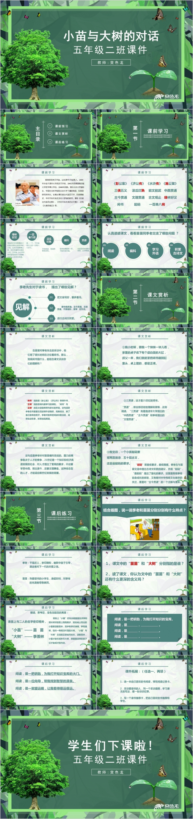五年级小苗与大树的对话课件通用PPT模板