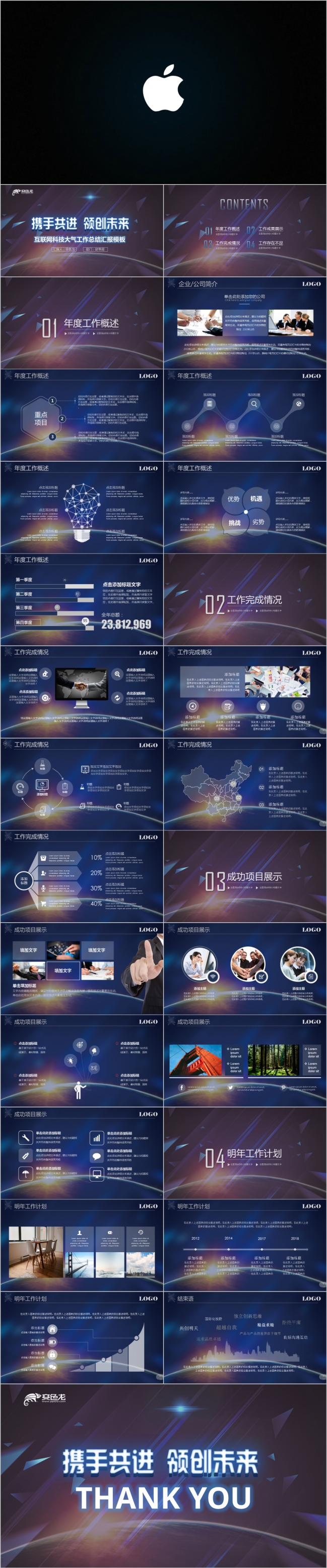 科技互联网产品发布会工作汇报总结PPT模板
