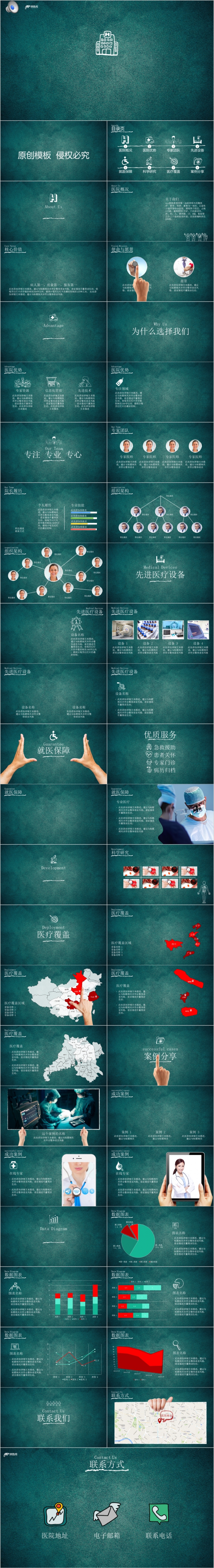 创意手绘医院医疗机构工作总结计划PPT模板