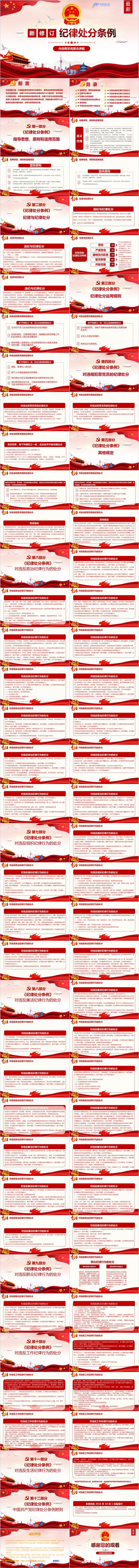 最新修订内容完整版中国共产党纪律处分条例PPT模板