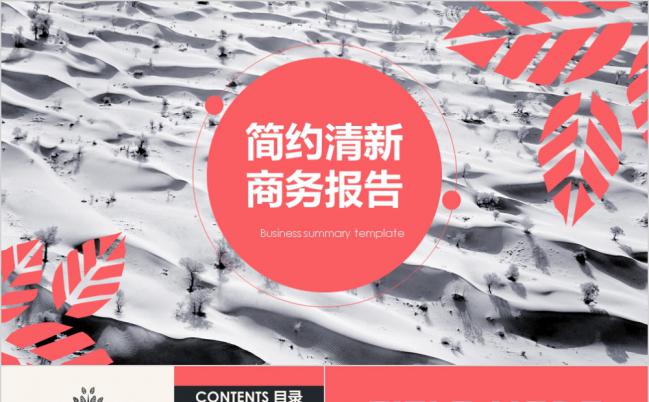 红色简约清新业务人员商务报告PPT模板缩略图