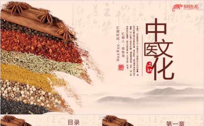 简约中草药中国风中医文化护理通用PPT模板缩略图