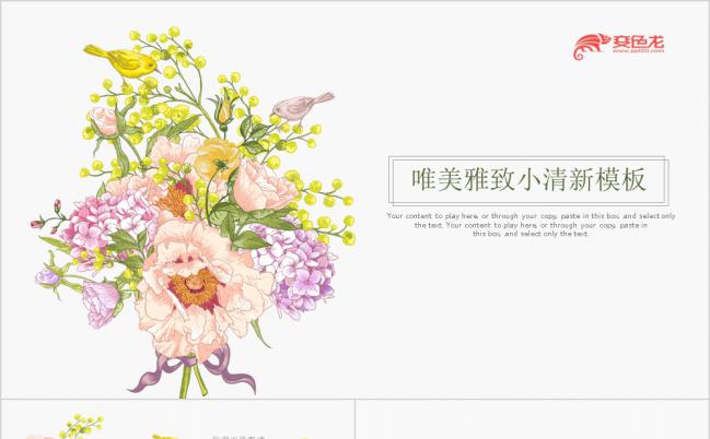 唯美手绘韩范风月度总结PPT模板缩略图