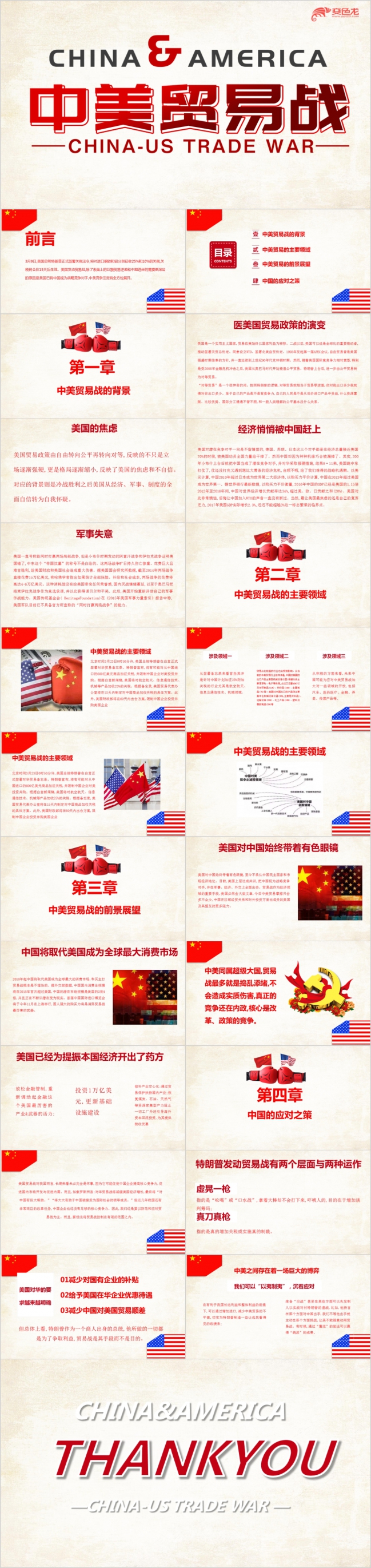2018中美贸易战经济争端来源历史背景PPT模板