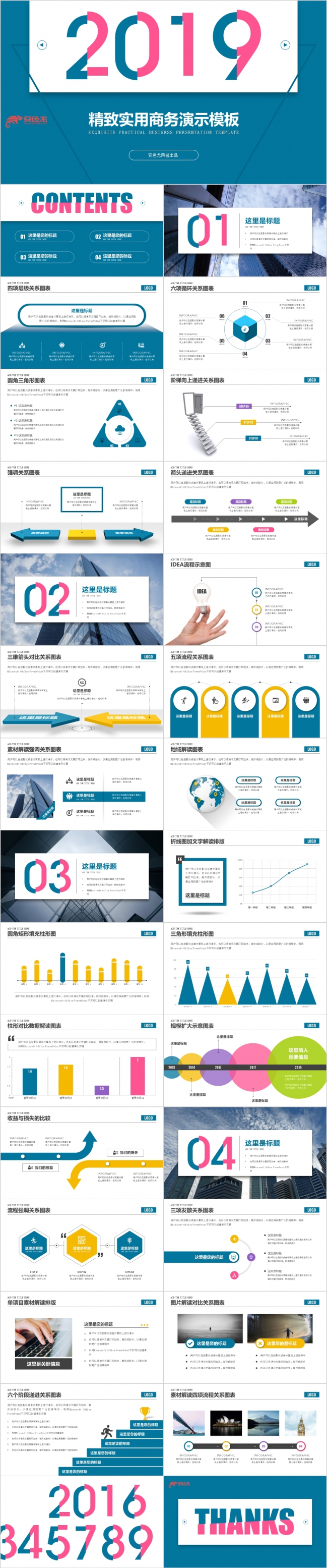 2019简约实用商务通用演示PPT模板
