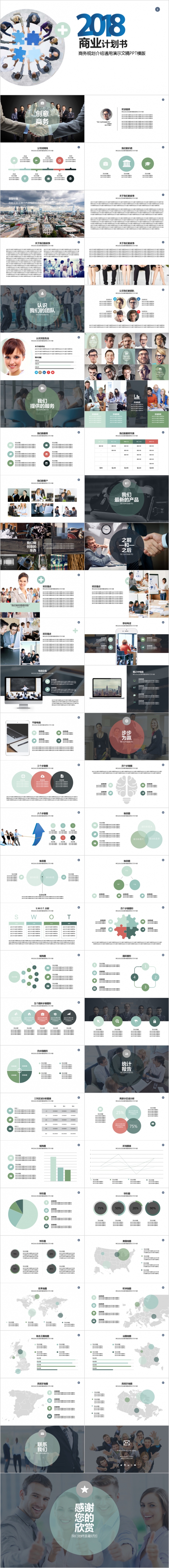 商务极简风2019商业计划书商务规划通用PPT模板