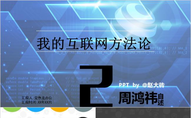 商务简约周鸿祎互联网方法论通用PPT模板缩略图