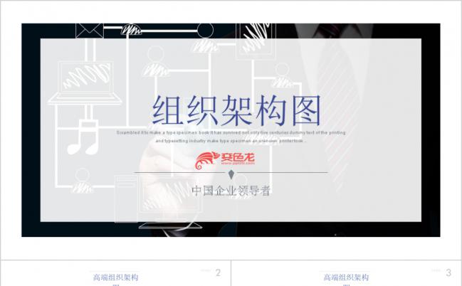 【122P】高端组织架构流程图PPT模板缩略图