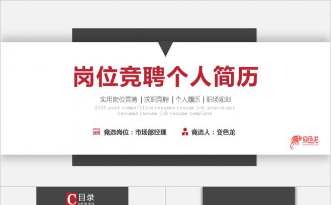 红色激情岗位竞聘职业规划ppt模板缩略图