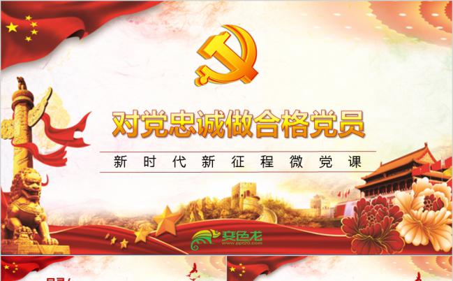 十九大做合格党员主题ppt模板缩略图