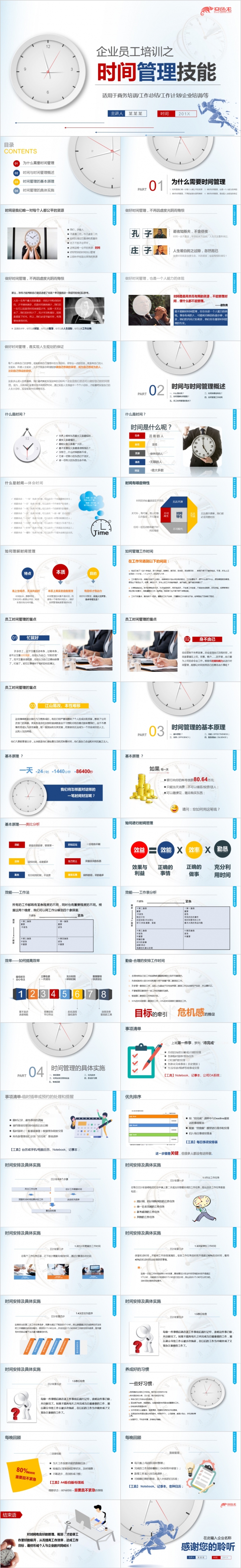 内容完整企业员工时间管理技能培训ppt课件模板