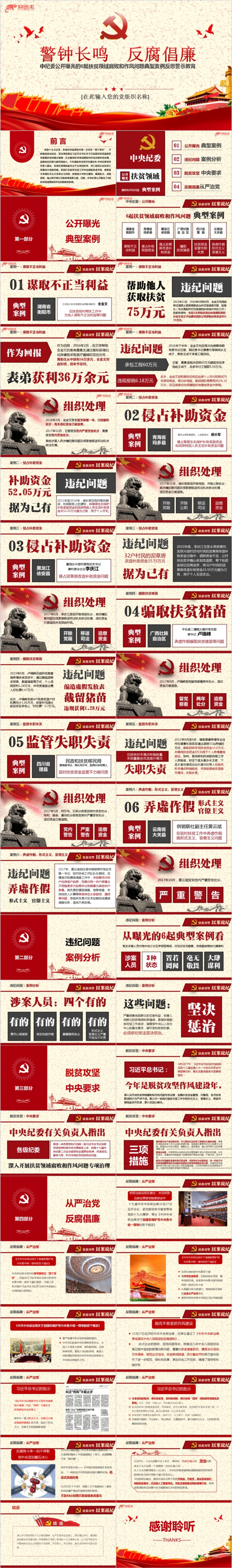中纪委公开曝光的扶贫领域腐败和作风问题案例教育ppt模板