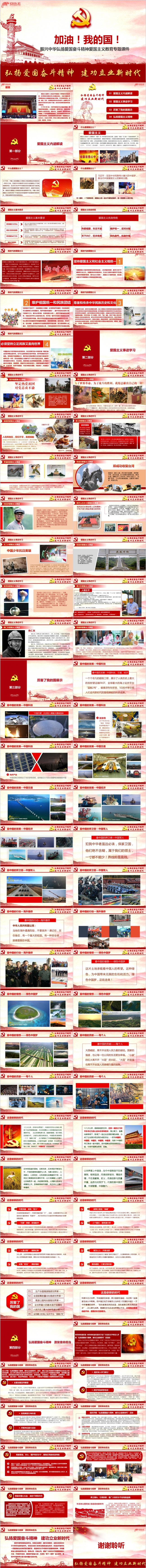 弘扬爱国奋斗精神ppt课件模板