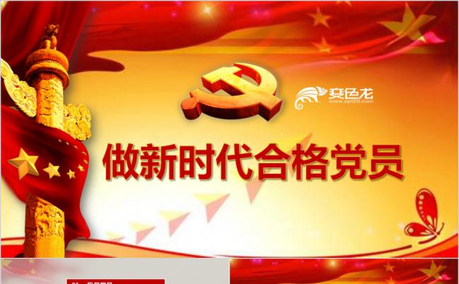 做新时代合格党员党课解读课件PPT模板缩略图