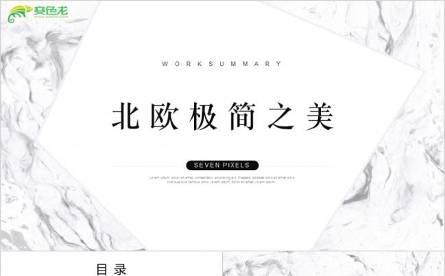 北欧极简大理石纹理工作总结汇报年度计划PPT模板缩略图